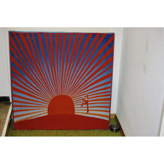 Image 1 of Vintage zijden sjaal "dag van de zon" van Jean Michel Folon voor Charles Steiner, 1979