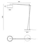 1x Prandina Effimera F50 vloerlamp zwart