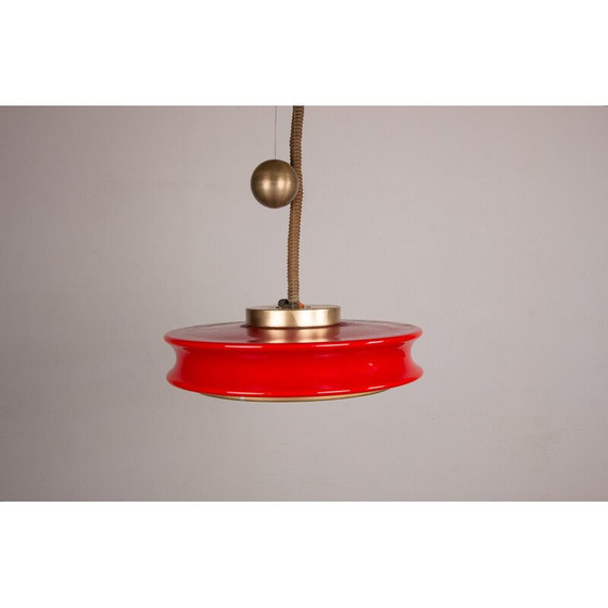 Image 1 of Vintage Orion hanglamp in glas en messing van Schwarz en Staff Leuchten voor Staff Leuchten, Duitsland 1965