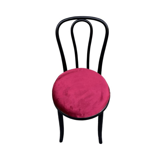 Image 1 of Vintage beukenhouten en stoffen stoelen van Michael Thonet voor Ton, Polen 1970