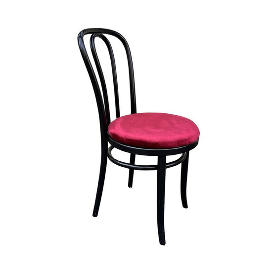 Image 1 of Vintage beukenhouten en stoffen stoelen van Michael Thonet voor Ton, Polen 1970