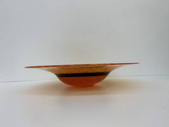 Image 1 of Orange Glass Design Fruit Bowl , 1990'S