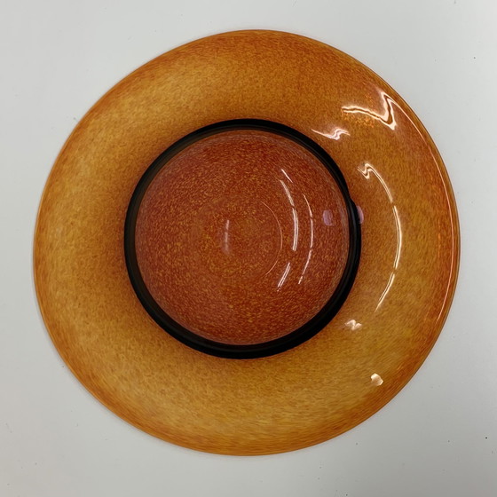 Image 1 of Orange Glass Design Fruit Bowl , 1990'S