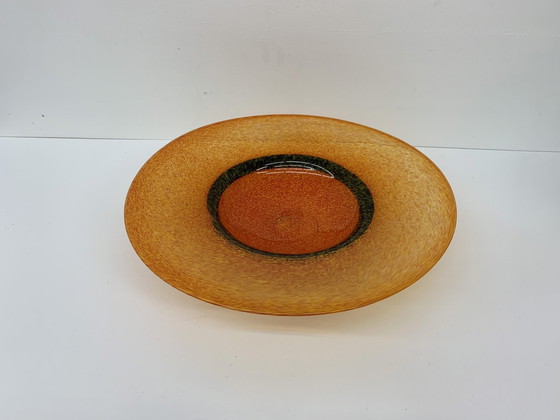 Image 1 of Orange Glass Design Fruit Bowl , 1990'S