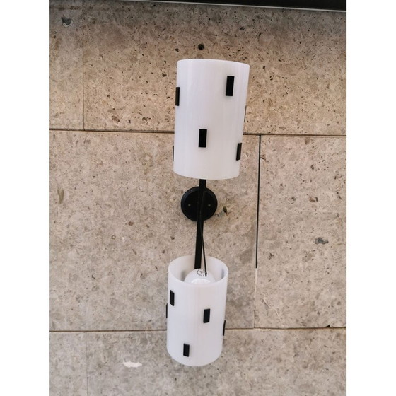 Image 1 of Vintage wandlamp van metaal en plexiglas, Italië 1950