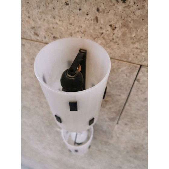 Image 1 of Vintage wandlamp van metaal en plexiglas, Italië 1950