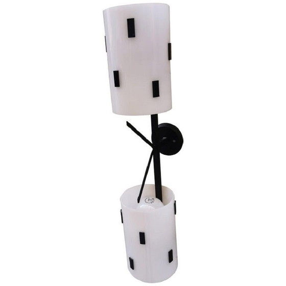 Image 1 of Vintage wandlamp van metaal en plexiglas, Italië 1950