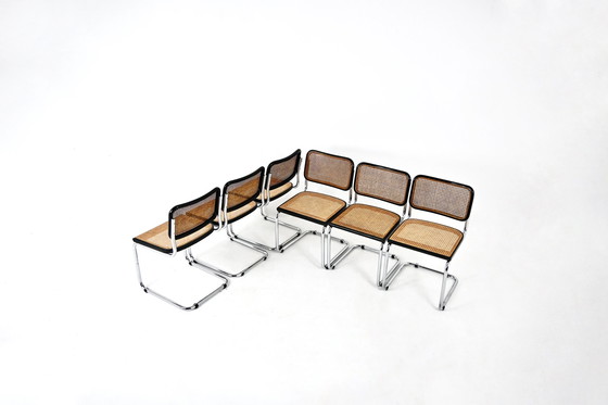 Image 1 of Eetkamerstoelen Stijl B32 van Marcel Breuer, set van 6