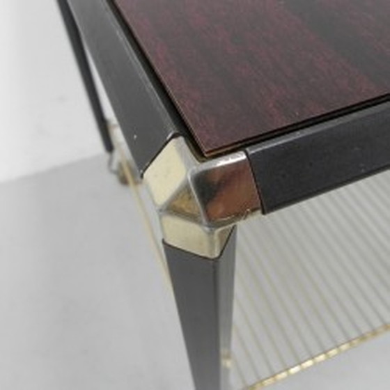 Image 1 of Vintage salontafel op wielen, rek voor singles - jaren 1960