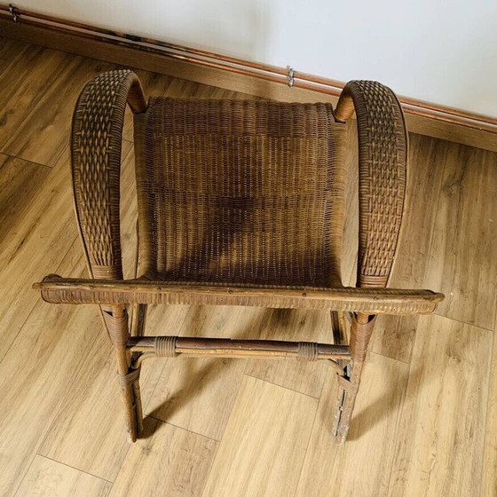 Image 1 of Vintage rieten en rotan fauteuil