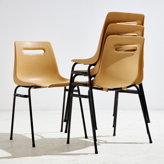 Image 1 of Set van 4 vintage Grosfillex stoelen van metaal en kunststof, 1960