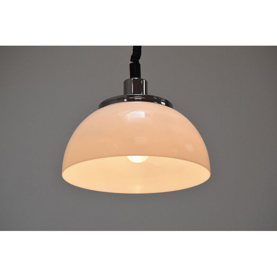 Image 1 of Vintage plastic en chromen hanglamp van Harvey Guzzini voor Meblo, Italië 1970