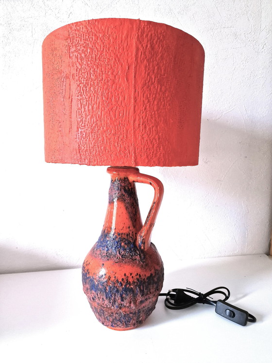 Image 1 of Vintage Koraal Steengoed Lamp West-Duitsland