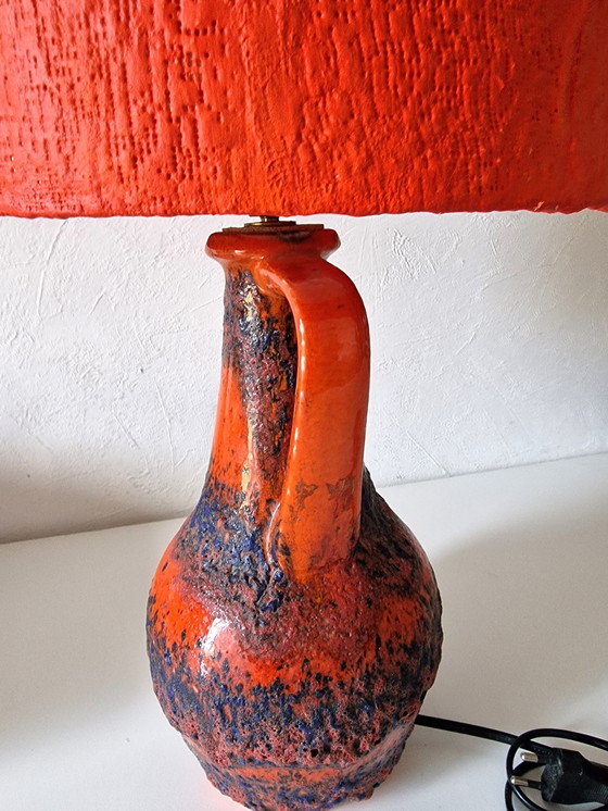 Image 1 of Vintage Koraal Steengoed Lamp West-Duitsland