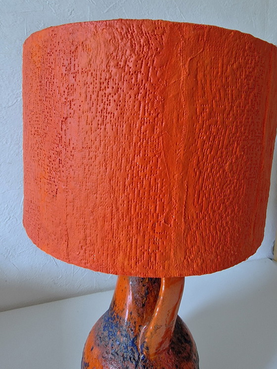 Image 1 of Vintage Koraal Steengoed Lamp West-Duitsland