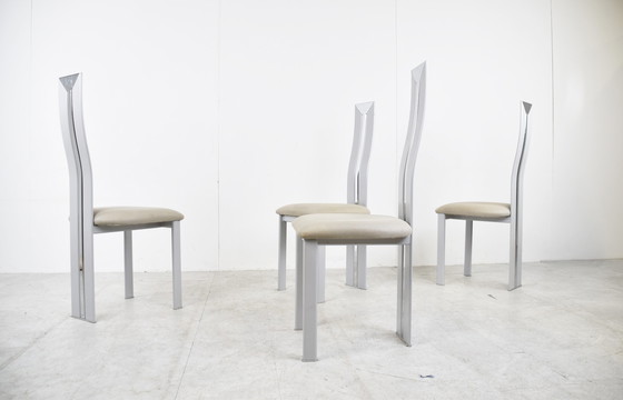 Image 1 of 4x Postmoderne eetkamerstoelen