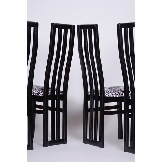 Image 1 of Set van 6 vintage stoelen van massief beukenhout en stof door Thon, Tsjechië 1970