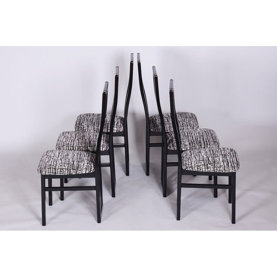 Image 1 of Set van 6 vintage stoelen van massief beukenhout en stof door Thon, Tsjechië 1970