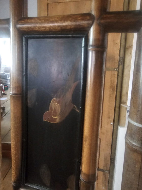 Image 1 of Mid-Century Franse Vintage Bamboe met chinoiserie Rekken