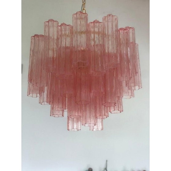 Image 1 of Hedendaagse Murano Spoetnik kroonluchter roze, Mazzega stijl