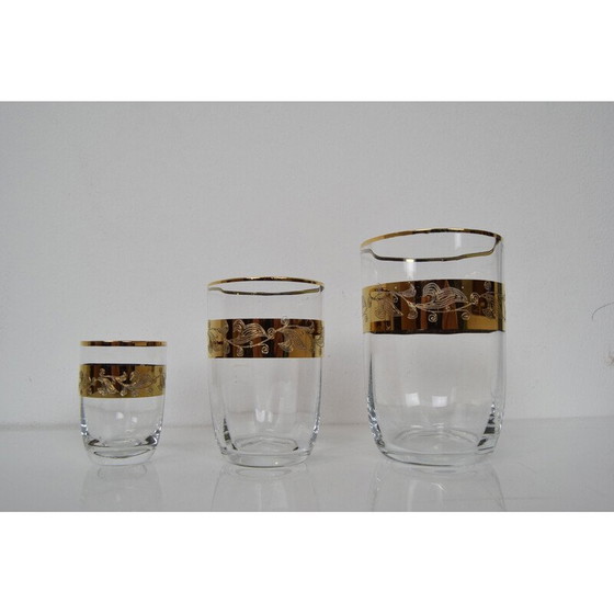 Image 1 of Vintage glazen set, Tsjecho-Slowakije 1950