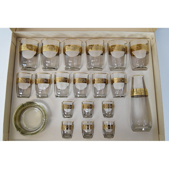 Image 1 of Vintage glazen set, Tsjecho-Slowakije 1950