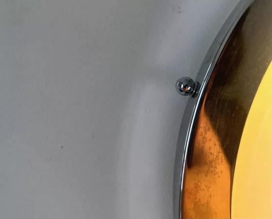 Image 1 of Vintage Modernistische Perzel Wandlamp, Chroom en Holofaan glas, Frankrijk 1930