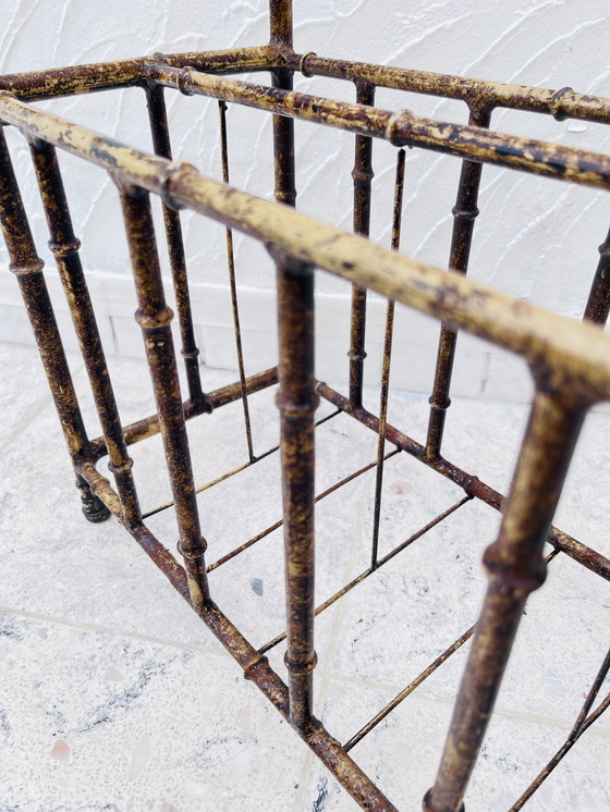 Image 1 of Art Deco metalen tijdschriftenrek