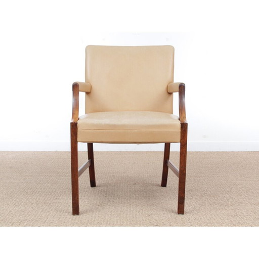 Scandinavische fauteuil in rozenhout van Ole Wansher - jaren 1940