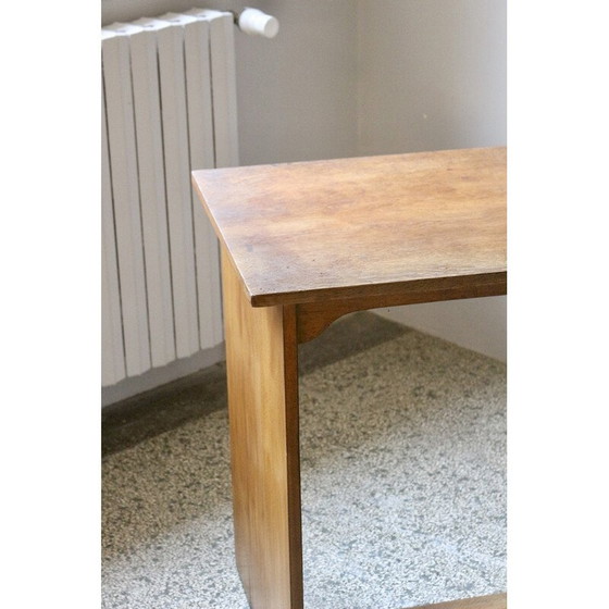 Image 1 of Vintage eikenhouten bureau met schuifgordijn, 1950