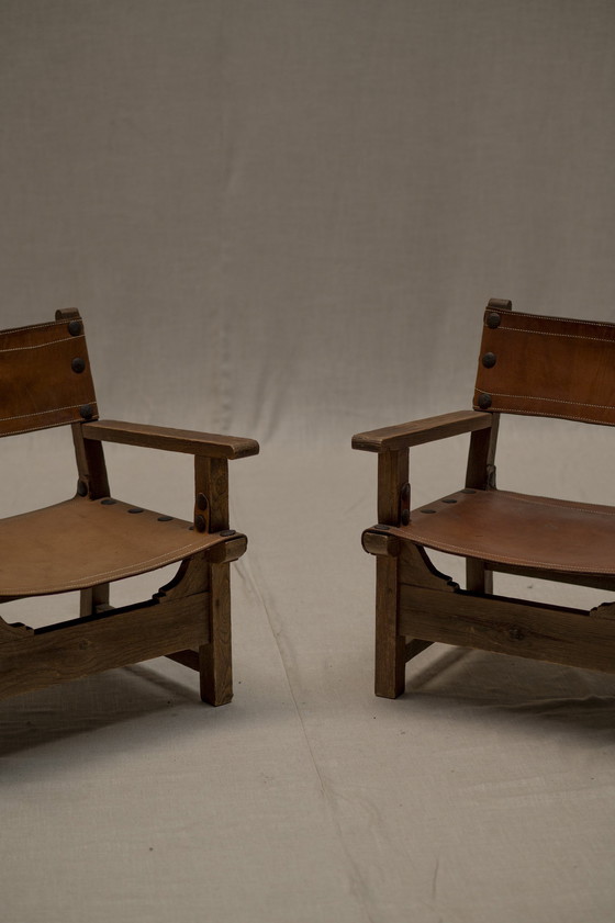 Image 1 of Spaanse Brutalistische Fauteuil Set