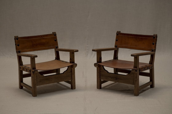 Image 1 of Spaanse Brutalistische Fauteuil Set