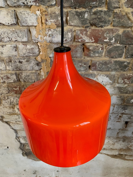 Image 1 of Vintage oranje opaline glazen hanglamp, 1970