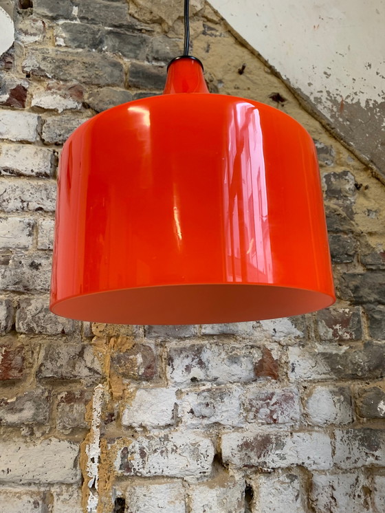 Image 1 of Vintage oranje opaline glazen hanglamp, 1970
