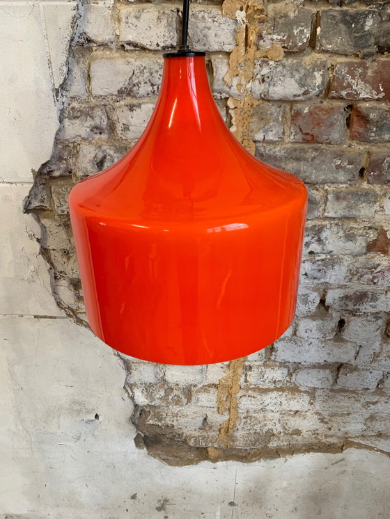 Image 1 of Vintage oranje opaline glazen hanglamp, 1970