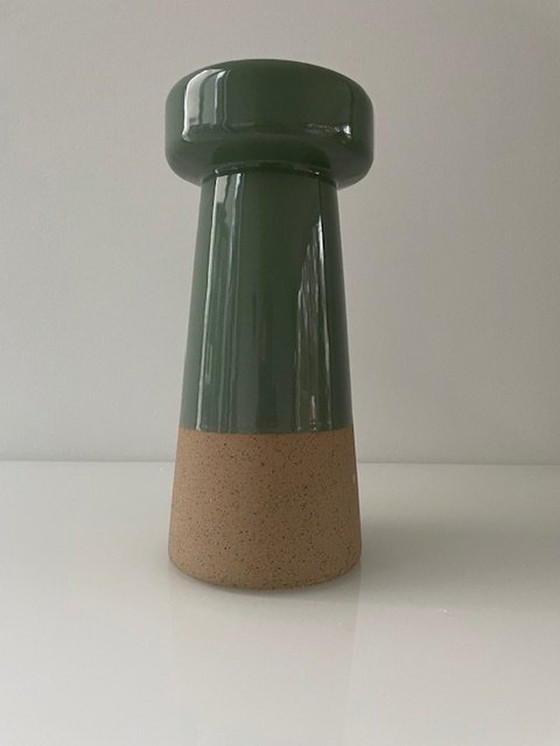 Image 1 of Kandelaar Groen/Zandkleur 23Cm Hoog