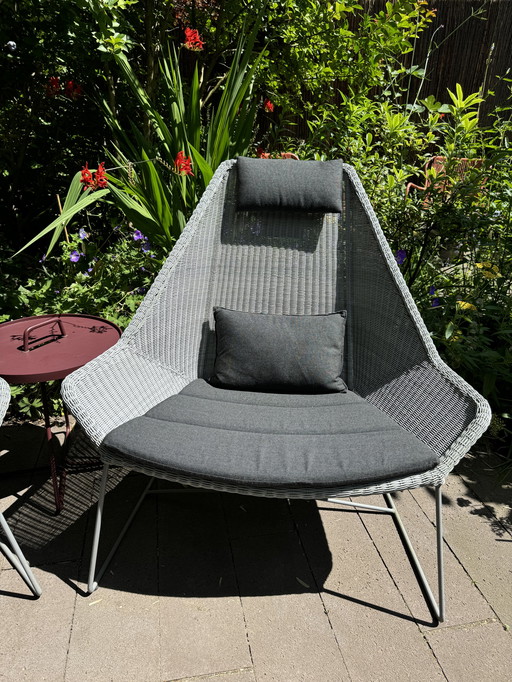 2x Cane-Line Breeze loungestoel - highback met kussens