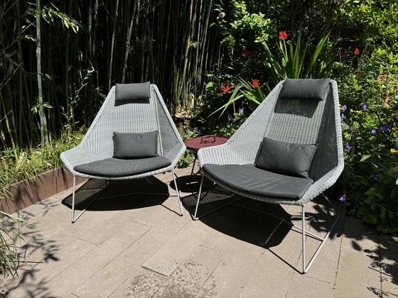 Image 1 of 2x Cane-Line Breeze loungestoel - highback met kussens