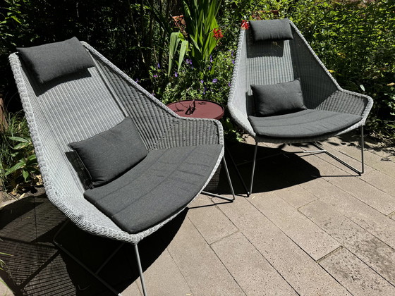 Image 1 of 2x Cane-Line Breeze loungestoel - highback met kussens