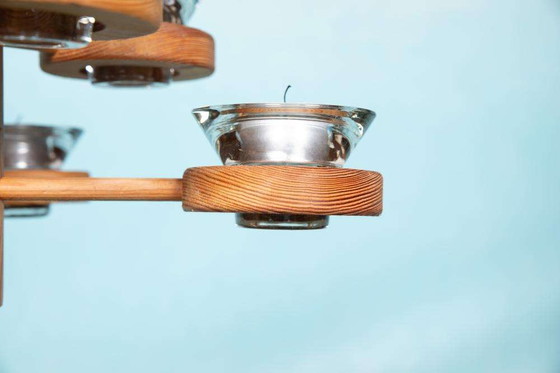 Image 1 of Bohemian kroonluchter, vintage pine Nordic chandelier