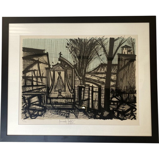 Vintage litho "In de bergen" door Bernard Buffet, 1990