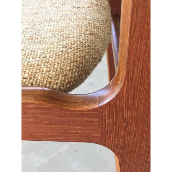 Image 1 of Set van 6 vintage Teakhouten Eetkamerstoelen Inc. Herstoffering Erik Buch Deens 1960