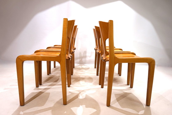 Image 1 of Set van 6 Pozzi eetkamerstoelen door Augusto Savini, 1960