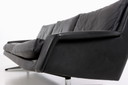 Vintage Deense design 3-zits leren schudbank