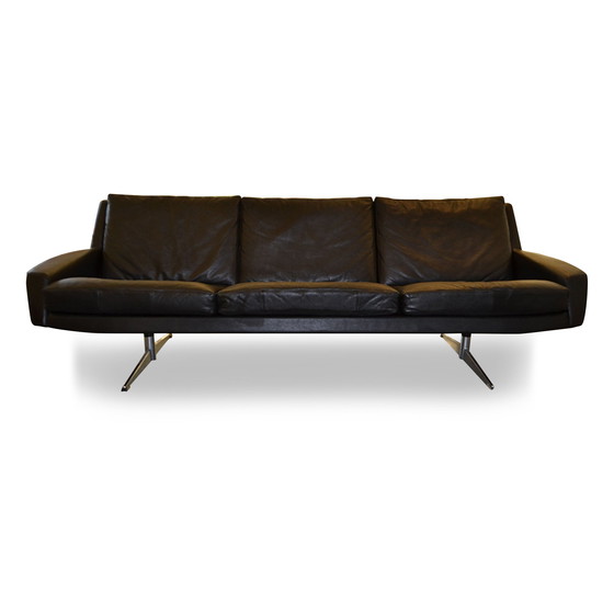 Image 1 of Vintage Deense design 3-zits leren schudbank