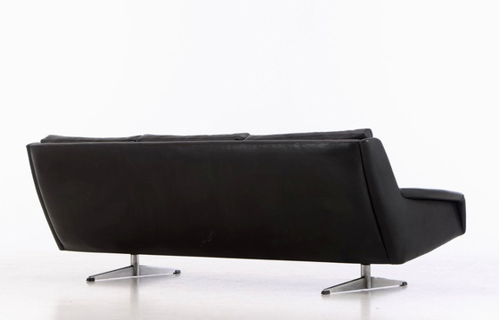 Image 1 of Vintage Deense design 3-zits leren schudbank