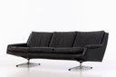 Vintage Deense design 3-zits leren schudbank