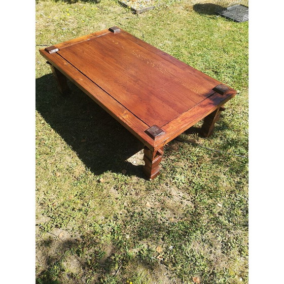 Image 1 of Vintage salontafel in massief hout, Frankrijk 1950