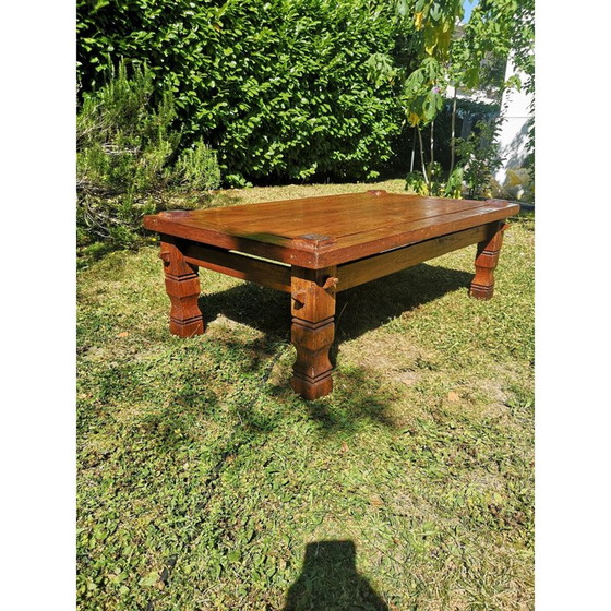 Image 1 of Vintage salontafel in massief hout, Frankrijk 1950