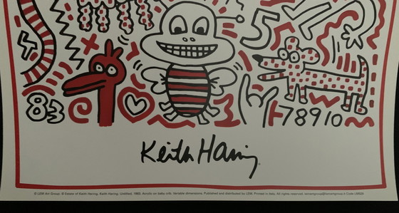 Image 1 of Keith Haring, Gesigneerd Met Registratie In Impressum Copyright 'Estate Of Keith Haring. Keith Haring. Untitled, 1983”.